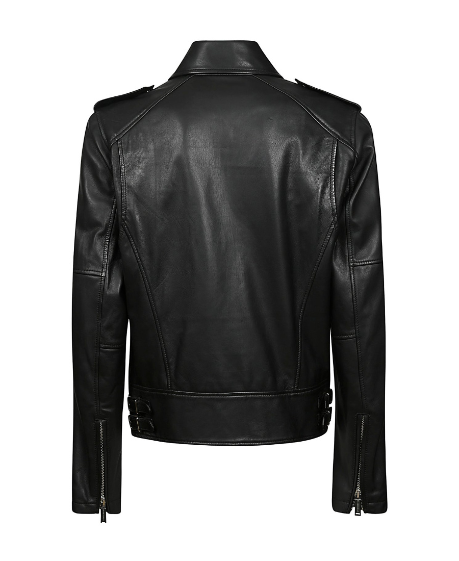 Dsquared2 Leather Biker Jacket In Black