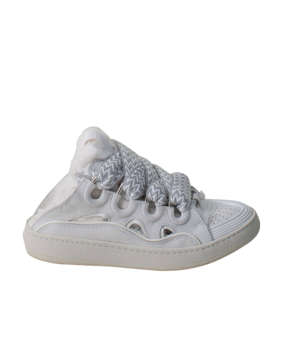 Lanvin Curb Lace-up Sneakers In Gray