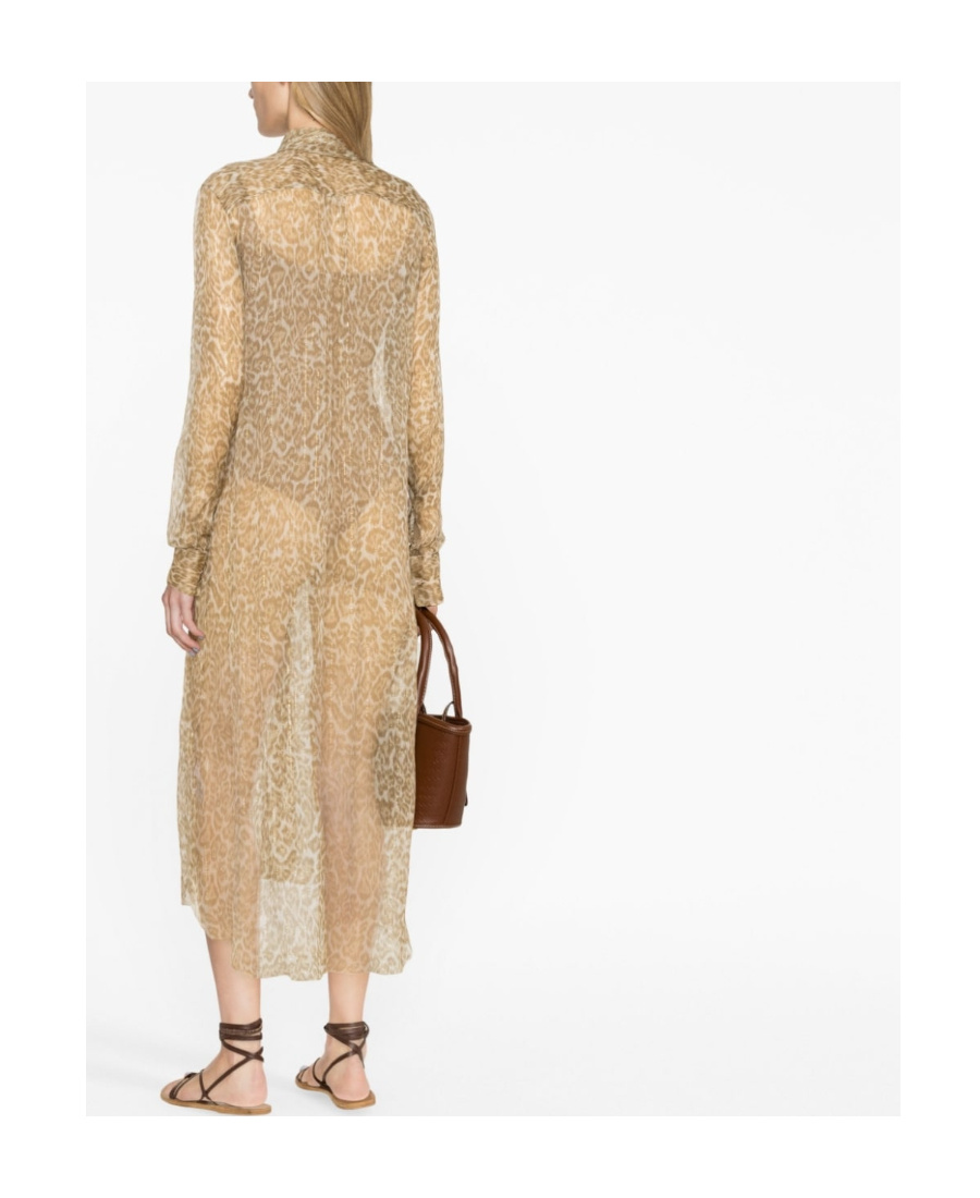 Ermanno Scervino Sheer Silk Midi Dress In Nude