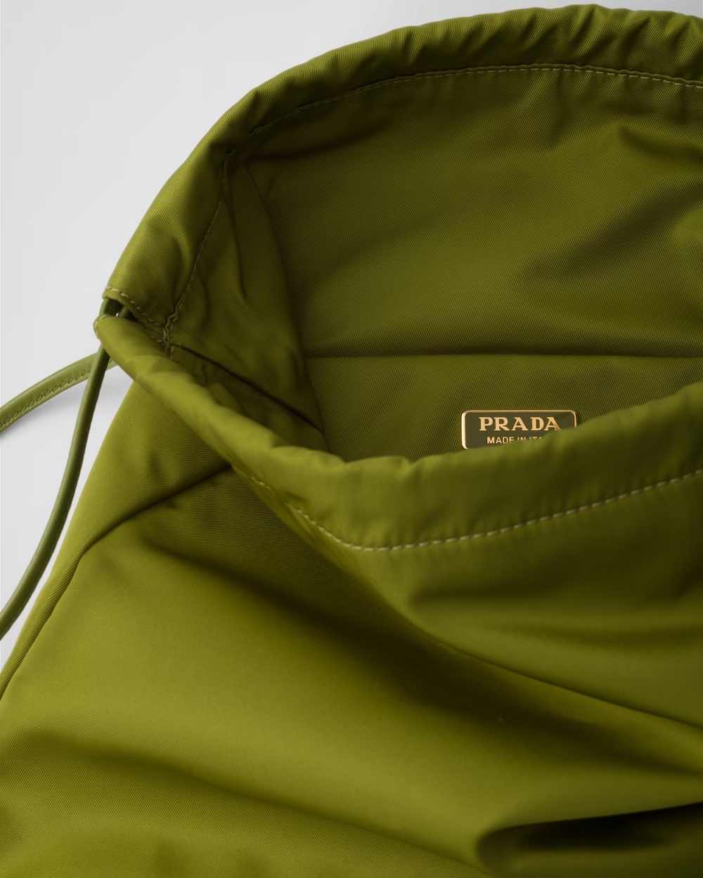 Prada Drawstring Tote Bag In Ivy Green