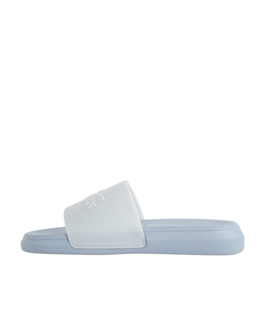 Alexander Mcqueen Single-strap Flat Slides In Blue