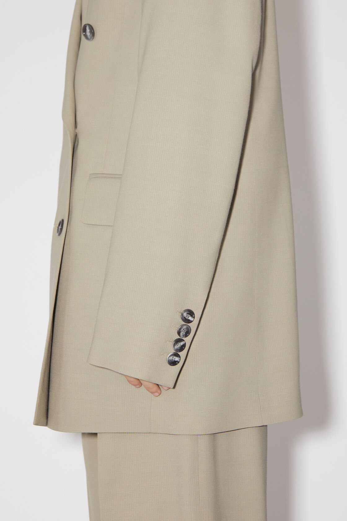 Acne Studios Double-breasted Cotton-blend Blazer In Nude
