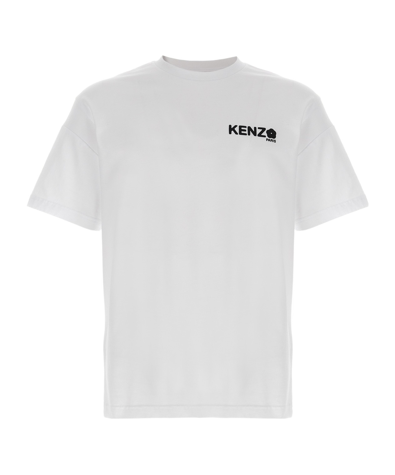 Kenzo White Classic T-shirt With Contrasting Logo Print In Cotton In White
