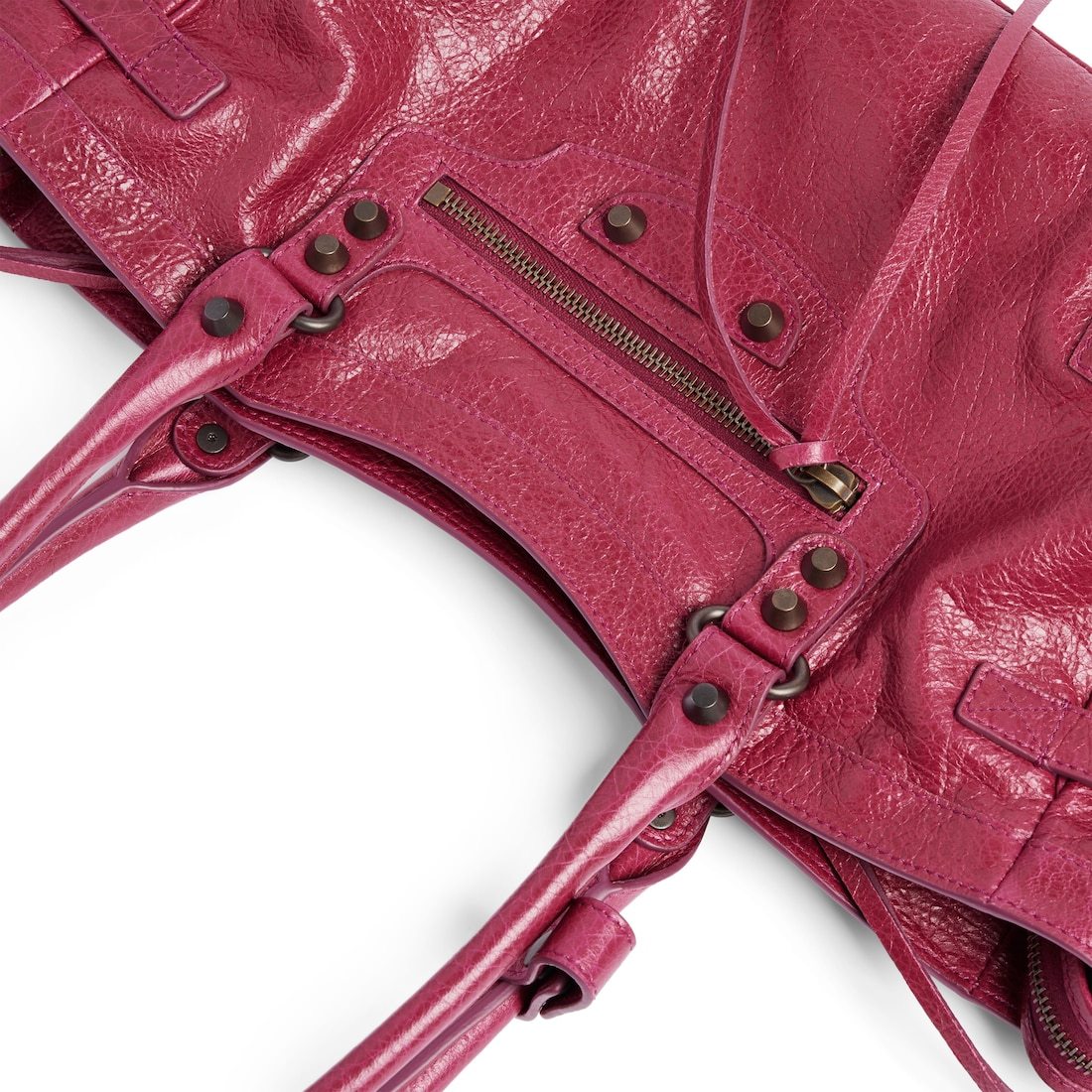 Balenciaga Women East West Leather Shoulder Bag In Pink