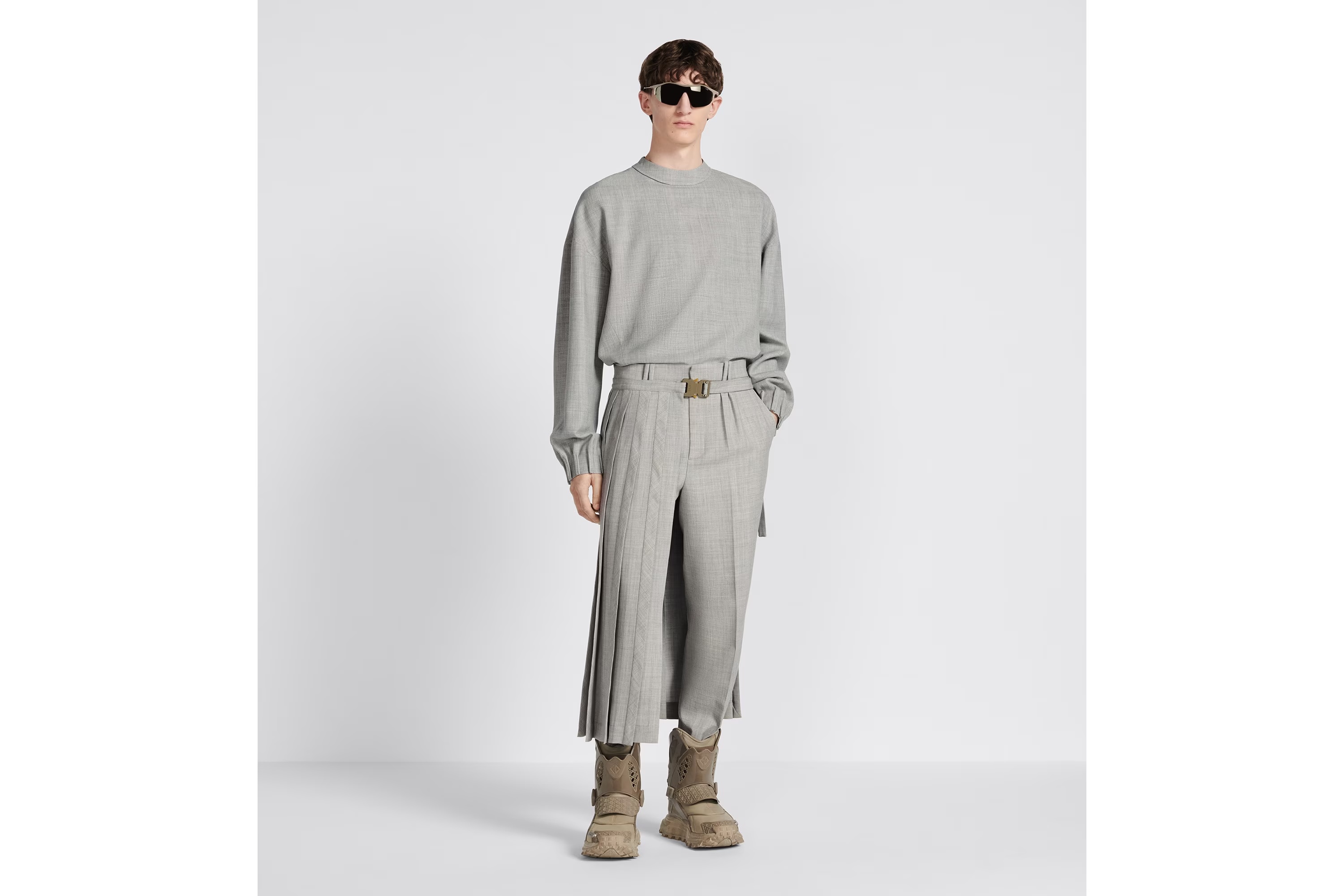 Dior Pleated Skirt In Gray