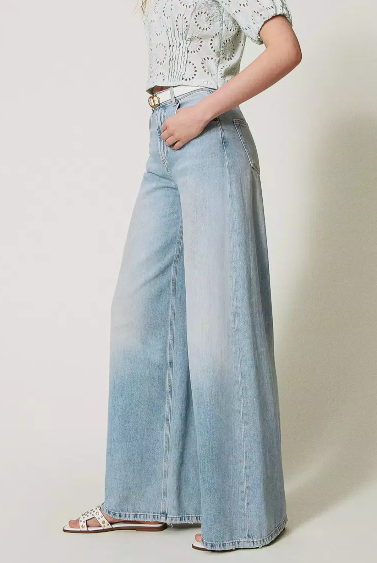 Shop Twinset Logo-patch Jeans