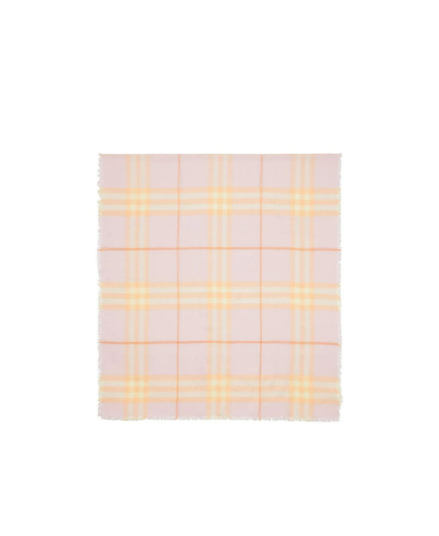 Burberry Check-print Wool Scarf In Nude
