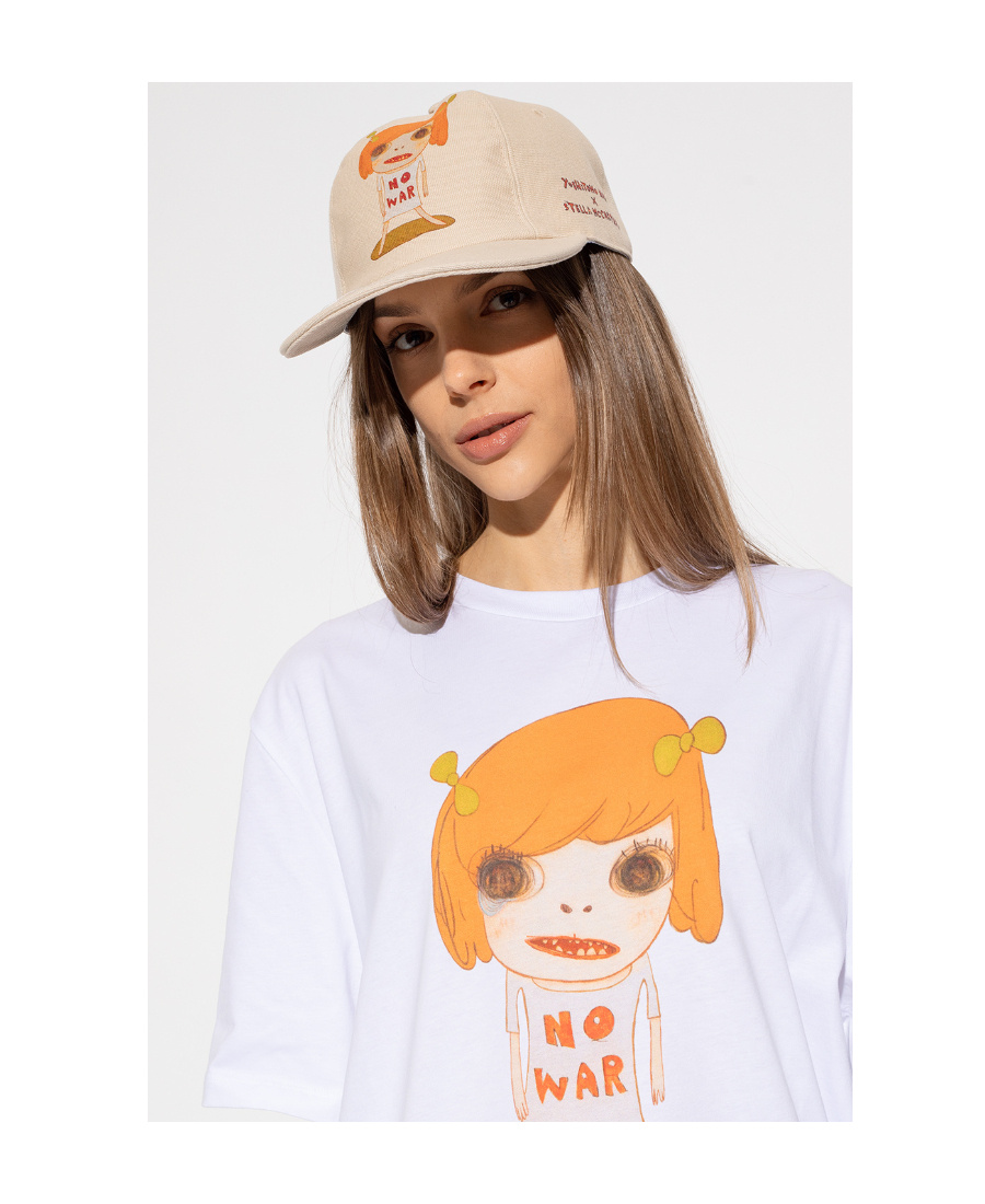 Stella Mccartney X Yoshitomo Nara Joint Logo Baseball Cap In Nude