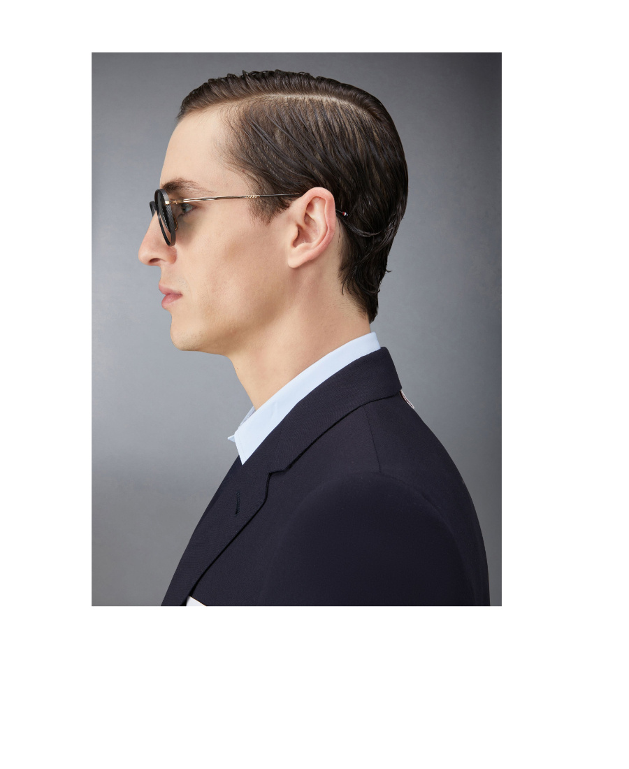 Thom Browne Round-frame Tinted Sunglasses In Black