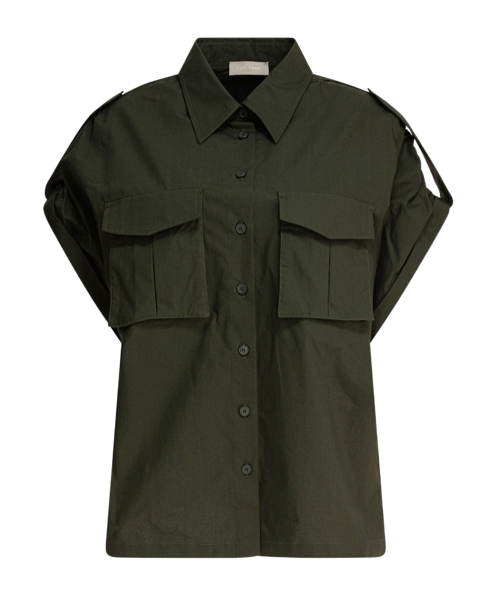 Elie Saab Oversized Poplin Shirt In Green