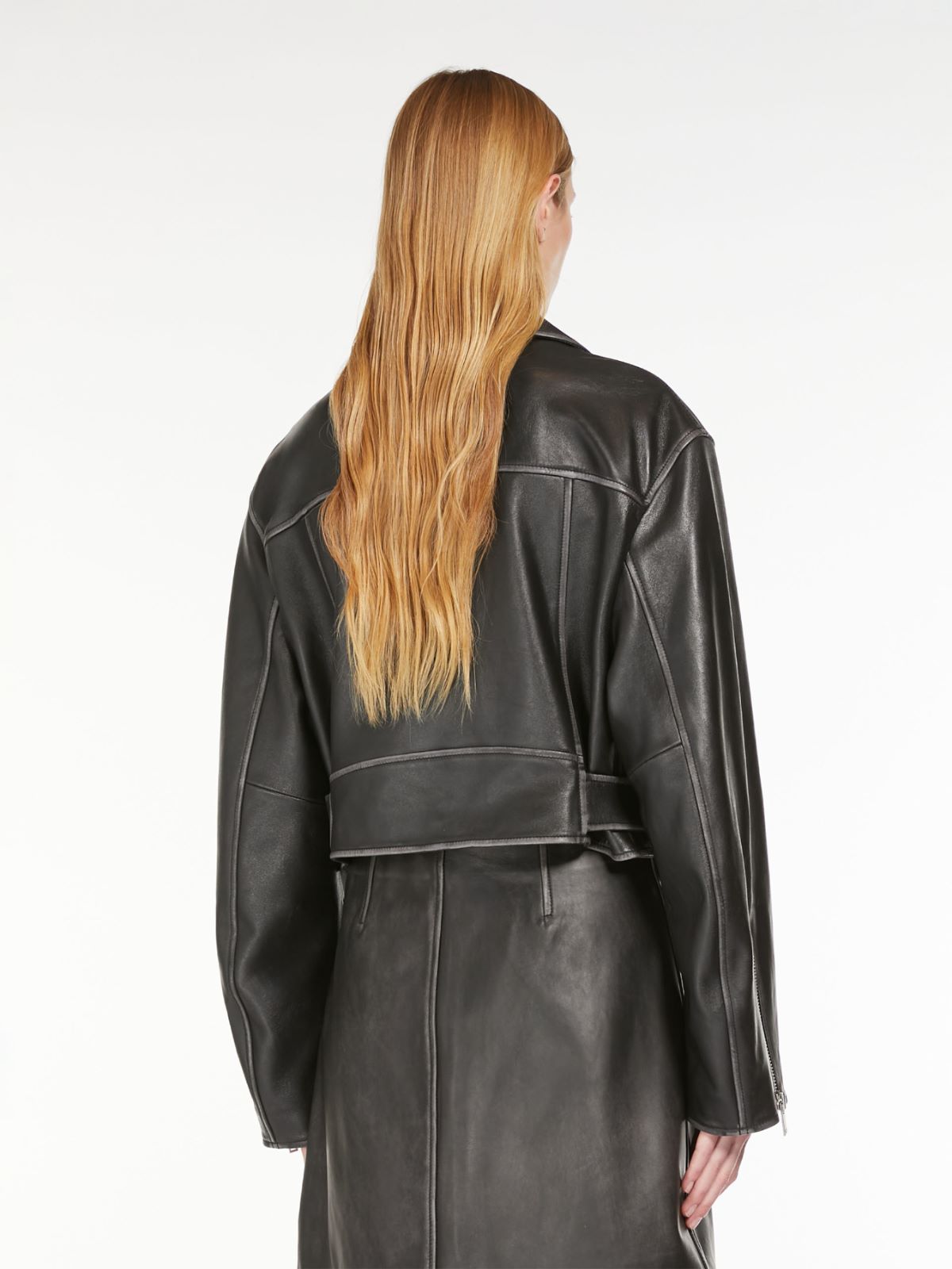 Shop Weekend Max Mara Zip Detailed Belted Jacket In Black