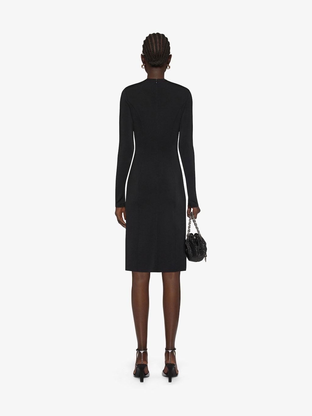 Givenchy Evening Dress In Knit With Pearls And Crystals In Black