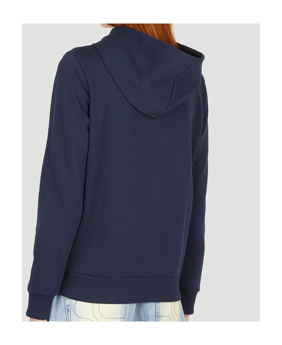 Apc Logo-print Cotton Hoodie In Black
