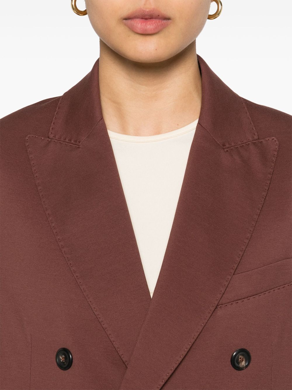 Circolo 1901 Blazer Doppiopetto In Misto Cotone Marrone In Brown