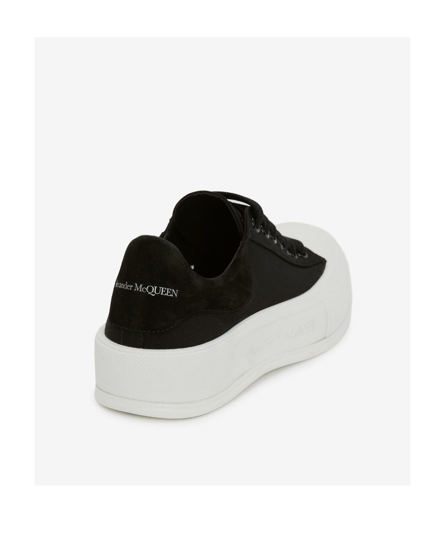 Alexander Mcqueen Deck Lace-up Sneakers In Black