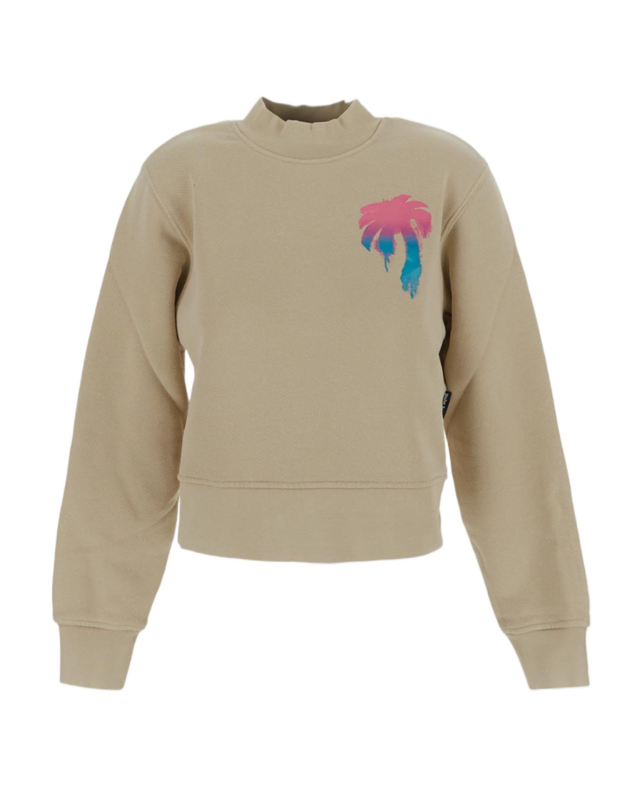 Palm Angels Graphic-print Long-sleeve Sweatshirt In Nude