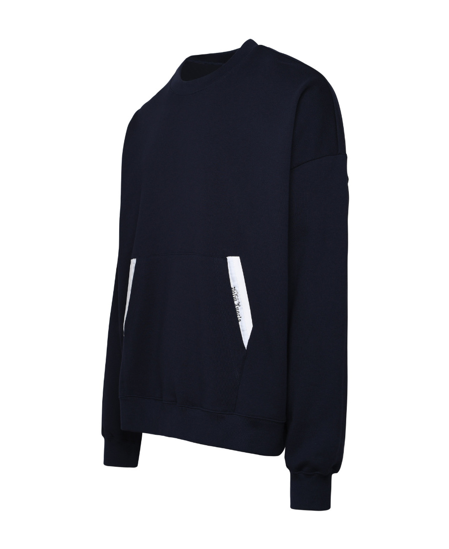 Shop Palm Angels Sartorial Tape Crew-neck Sweatshirt In Black