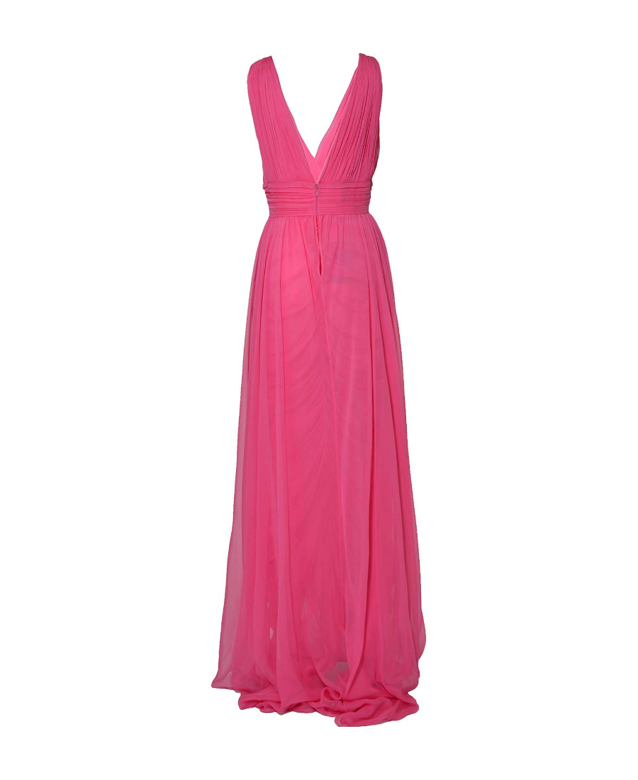 Alberta Ferretti Draped Tulle Silk Gown In Pink