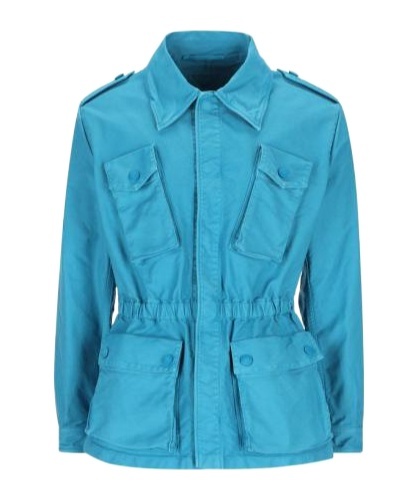 Prada Long-sleeved Casual Jacket In Blue