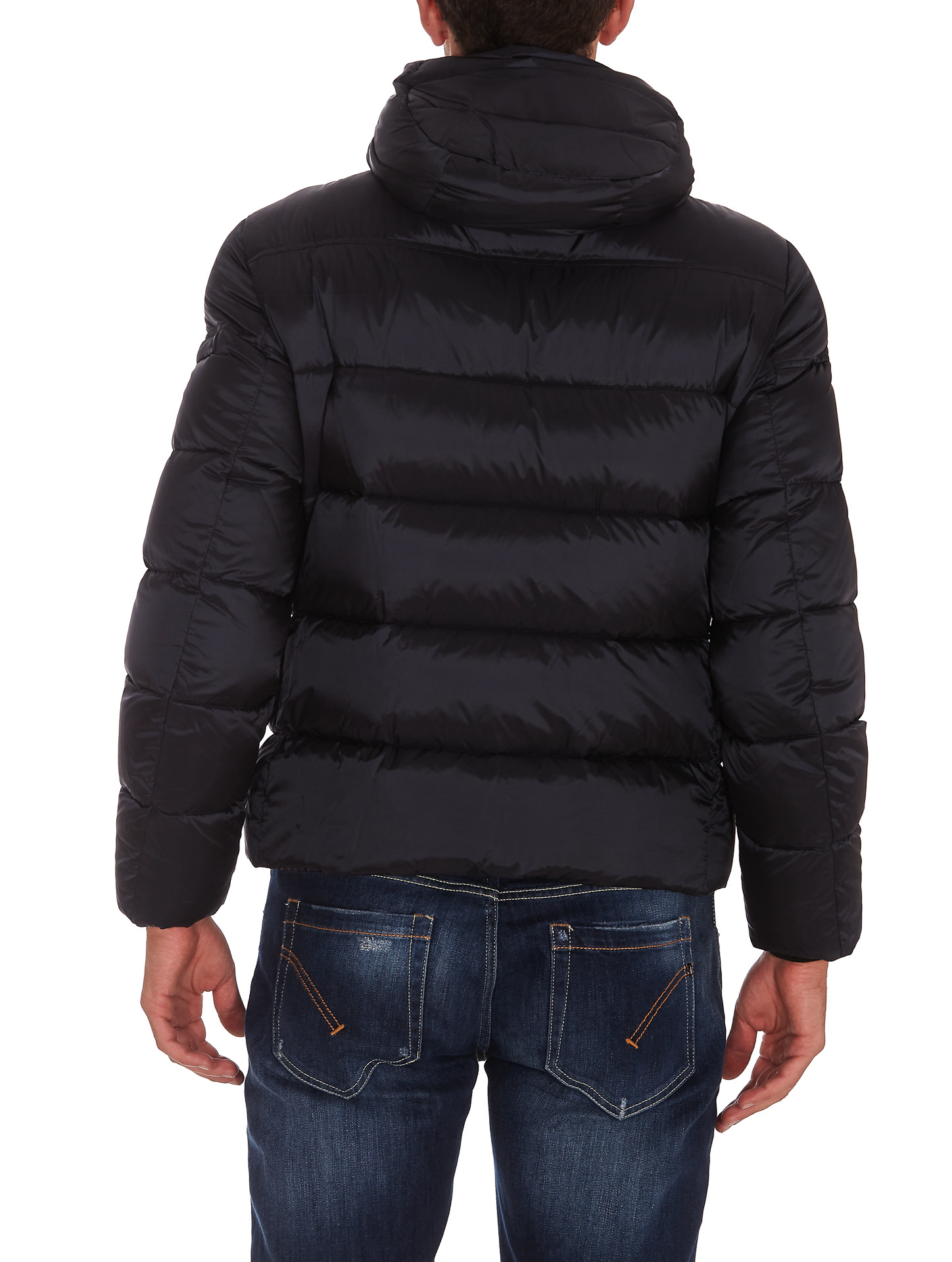 Moorer Breet-sh Hooded Zipped Down Jacket In Black