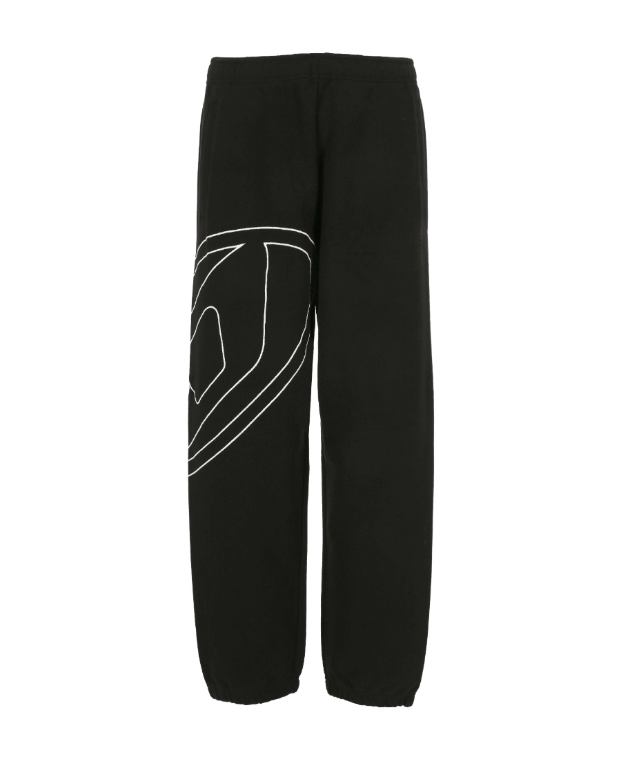 Diesel Cotton Trousers With Graphic Detail And Fit In Black
