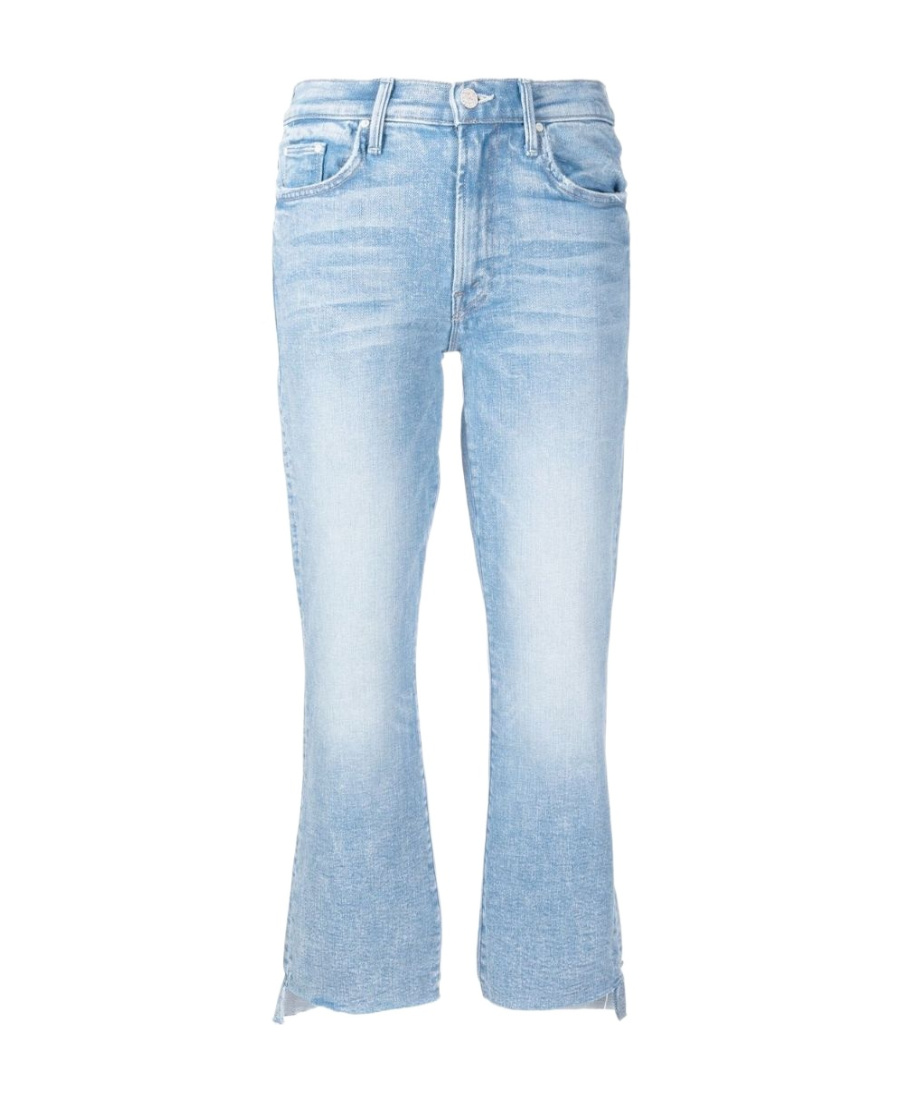 Mother The Tripper Flood Fray Jeans In Blue