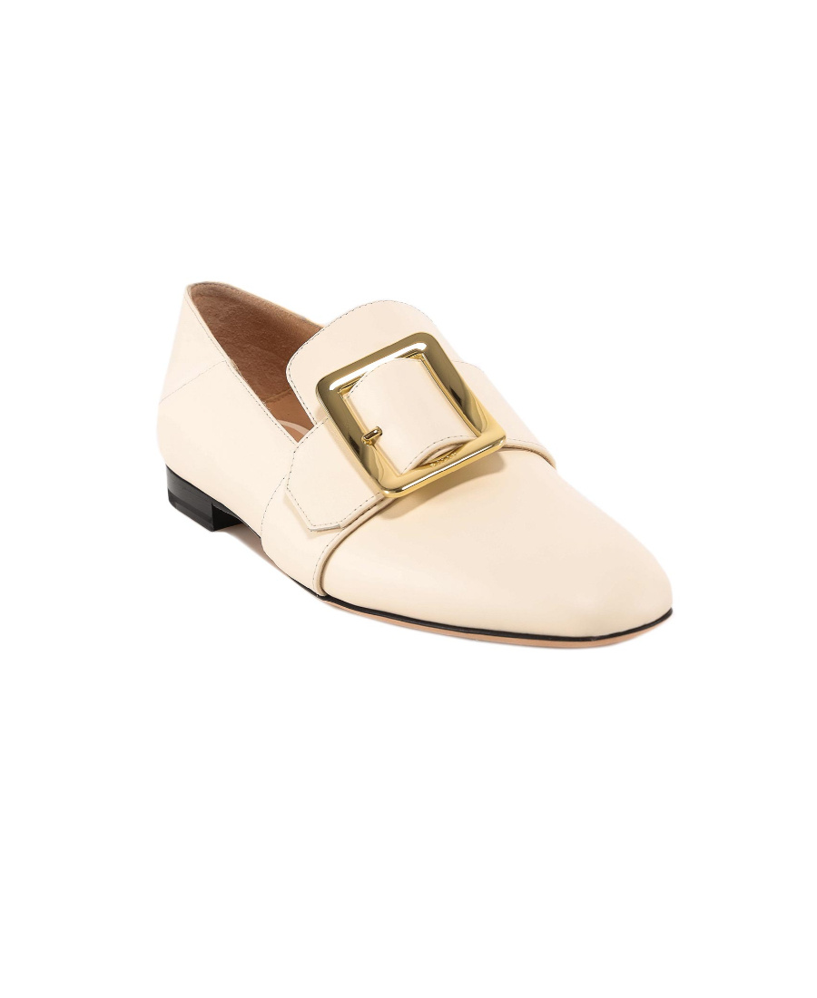 Bally Woman Loafers Ivory Size 8.5 Calfskin In Nude