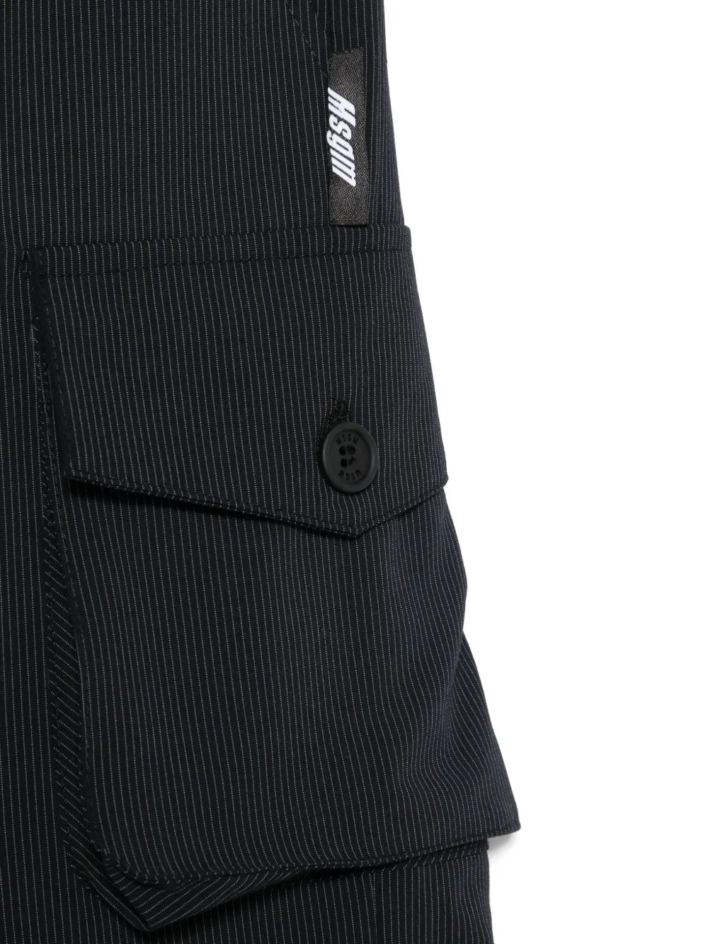 Msgm Pinstriped Shorts In Black