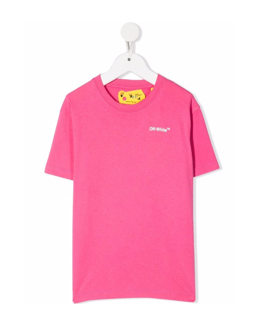 Off-white Kids Pink Rubber Arrow T-shirt In Pink