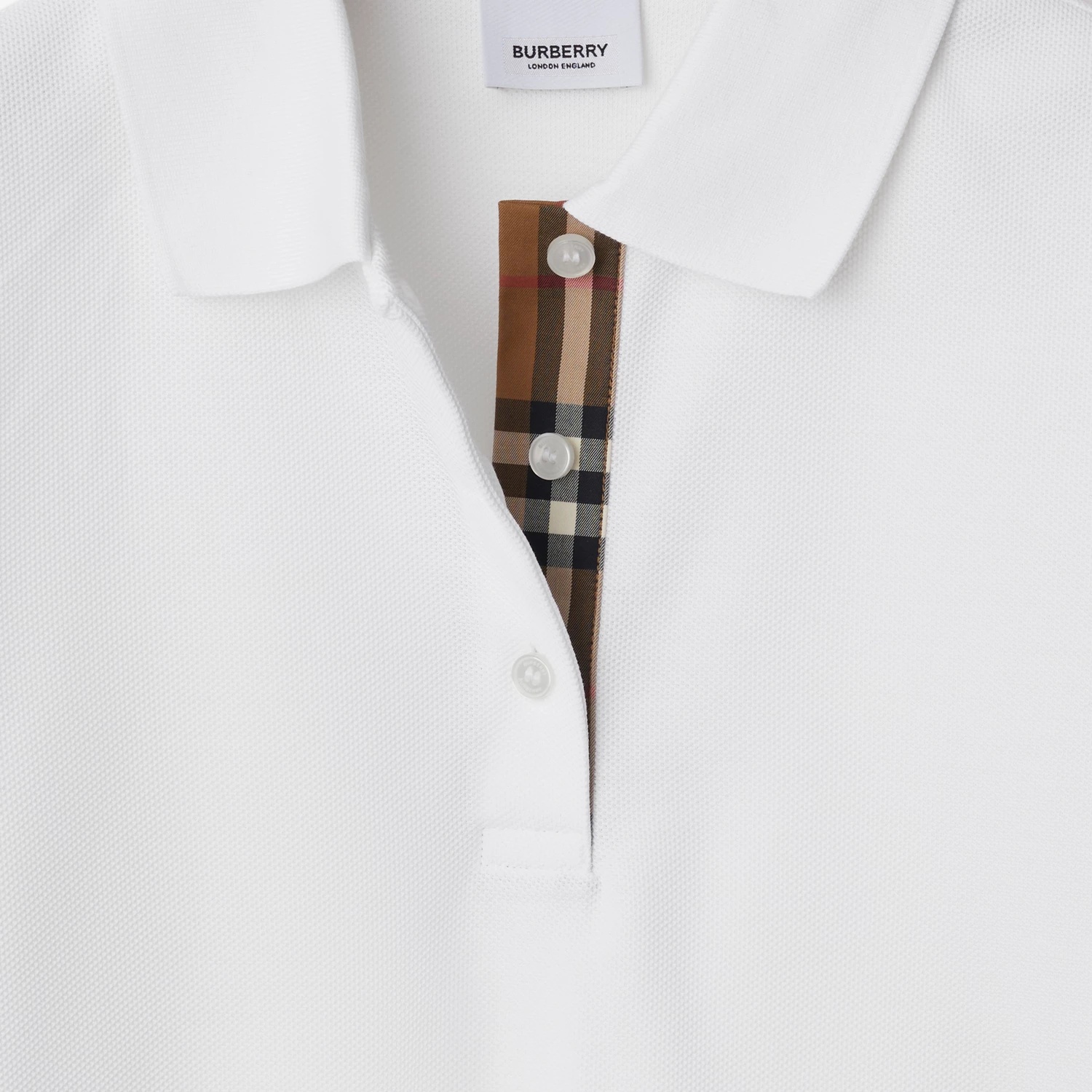 Burberry Polo Shirt With Lapel Short Sleeve In White