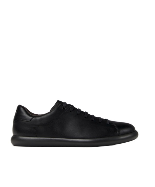 Camper Pelotas Soller Round-toe Leather Sneakers In Black