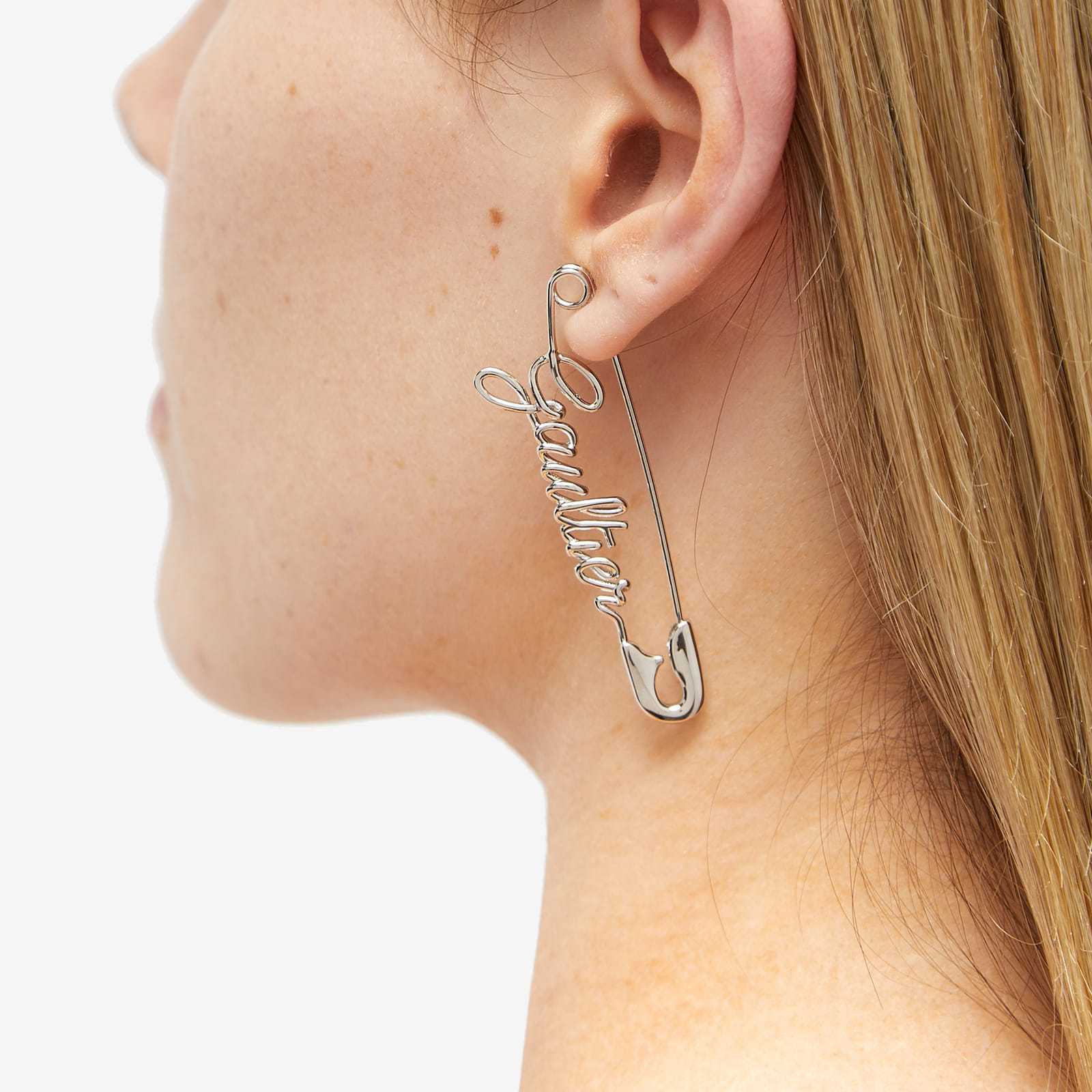 Shop Jean Paul Gaultier Monogram Safety-pin Earring In White