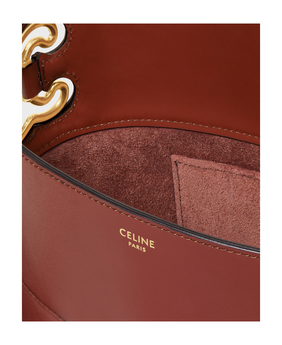 Celine Bucket Triomphe Shoulder Bag In Red
