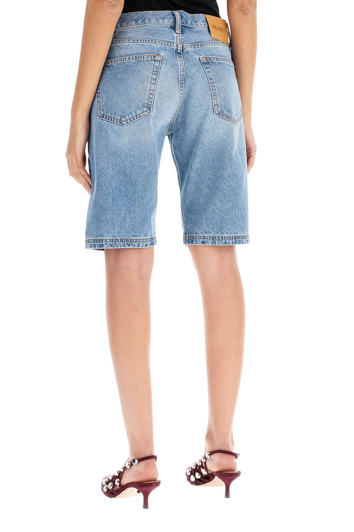 Shop Attico The  Denim Short Pants In Blue