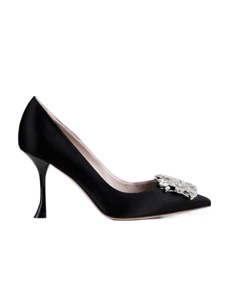 Roger Vivier Efflorescence 65 Satin Pumps In Black