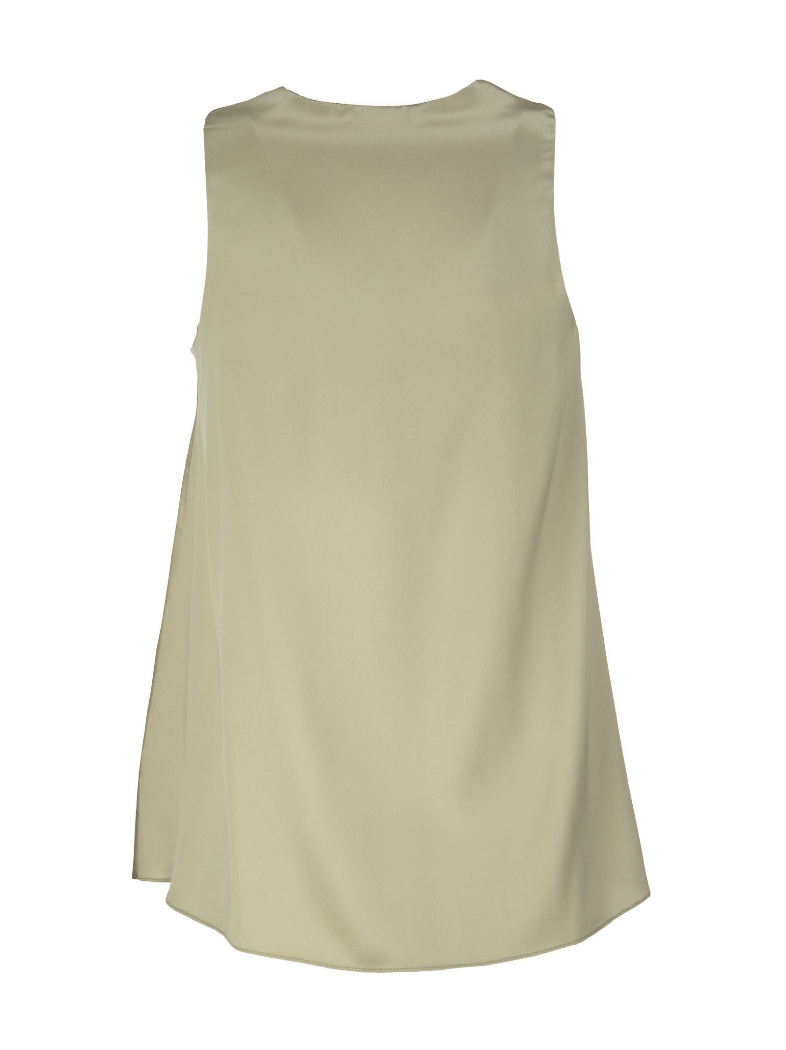 Brunello Cucinelli Silk V-neck Top In Nude