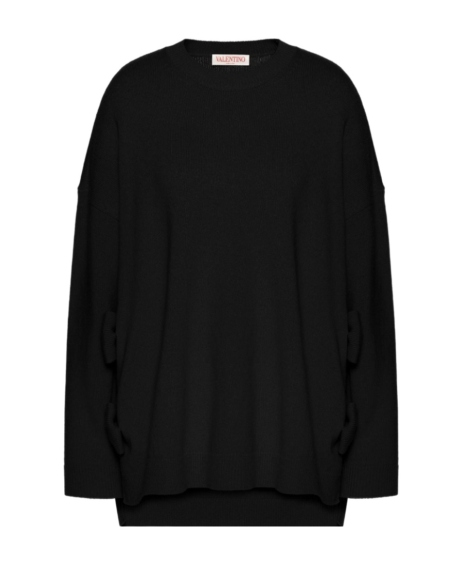 Valentino Drop-shoulder Virgin-wool Jumper In Black