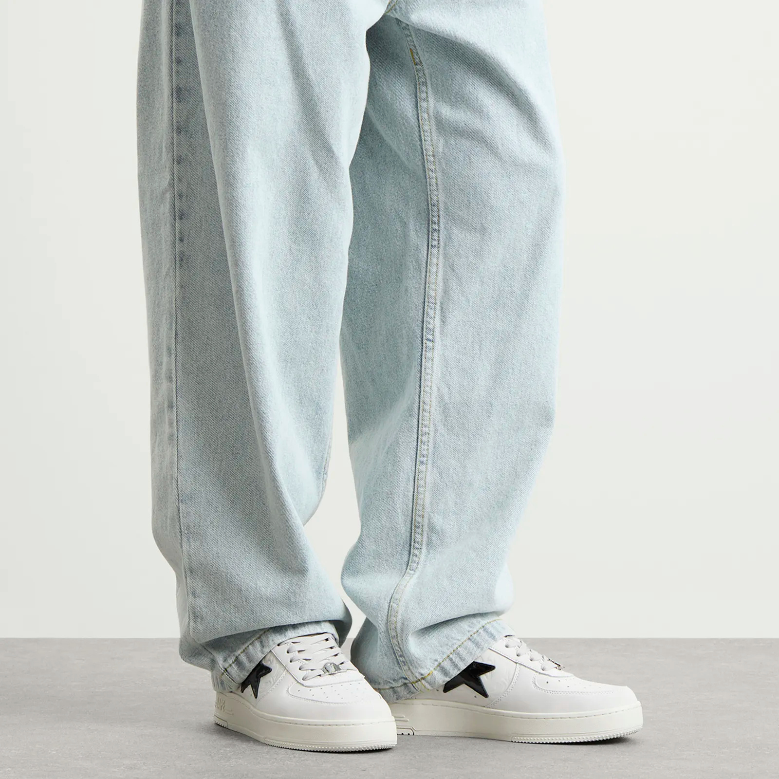 A Bathing Ape Round Toe Sneakers In White