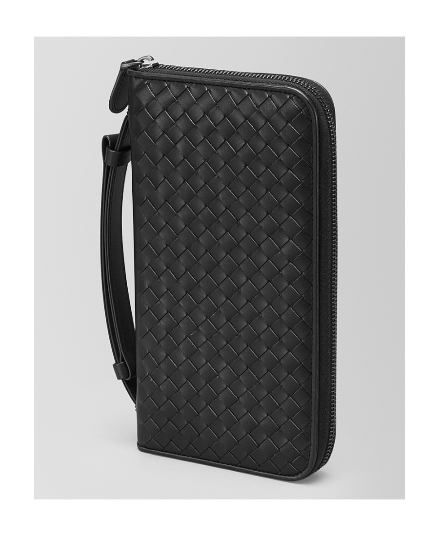 Bottega Veneta Wristband Braided Wallet In Black