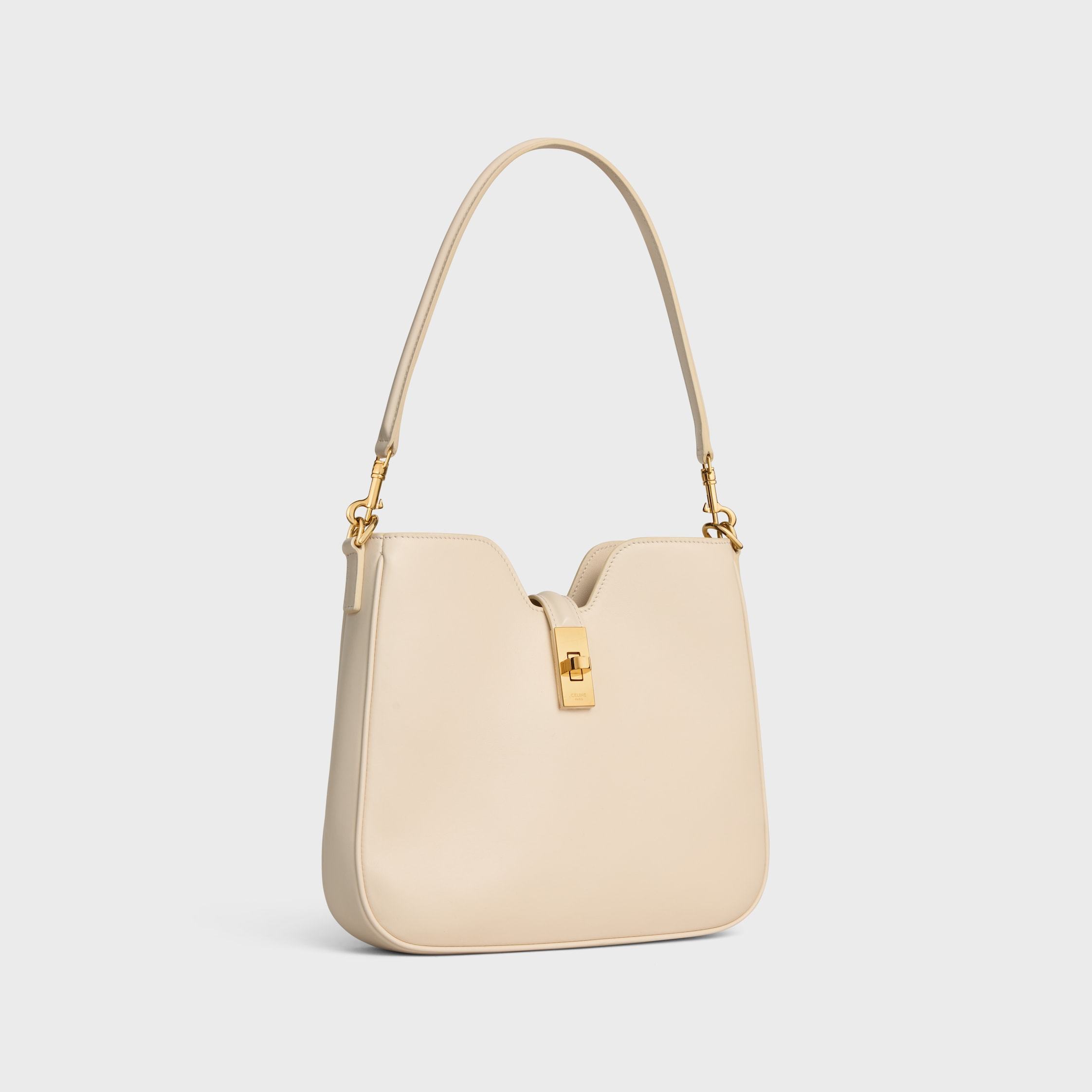 Celine Small Camille 16 Soft Bag In Smooth Calfskin In White