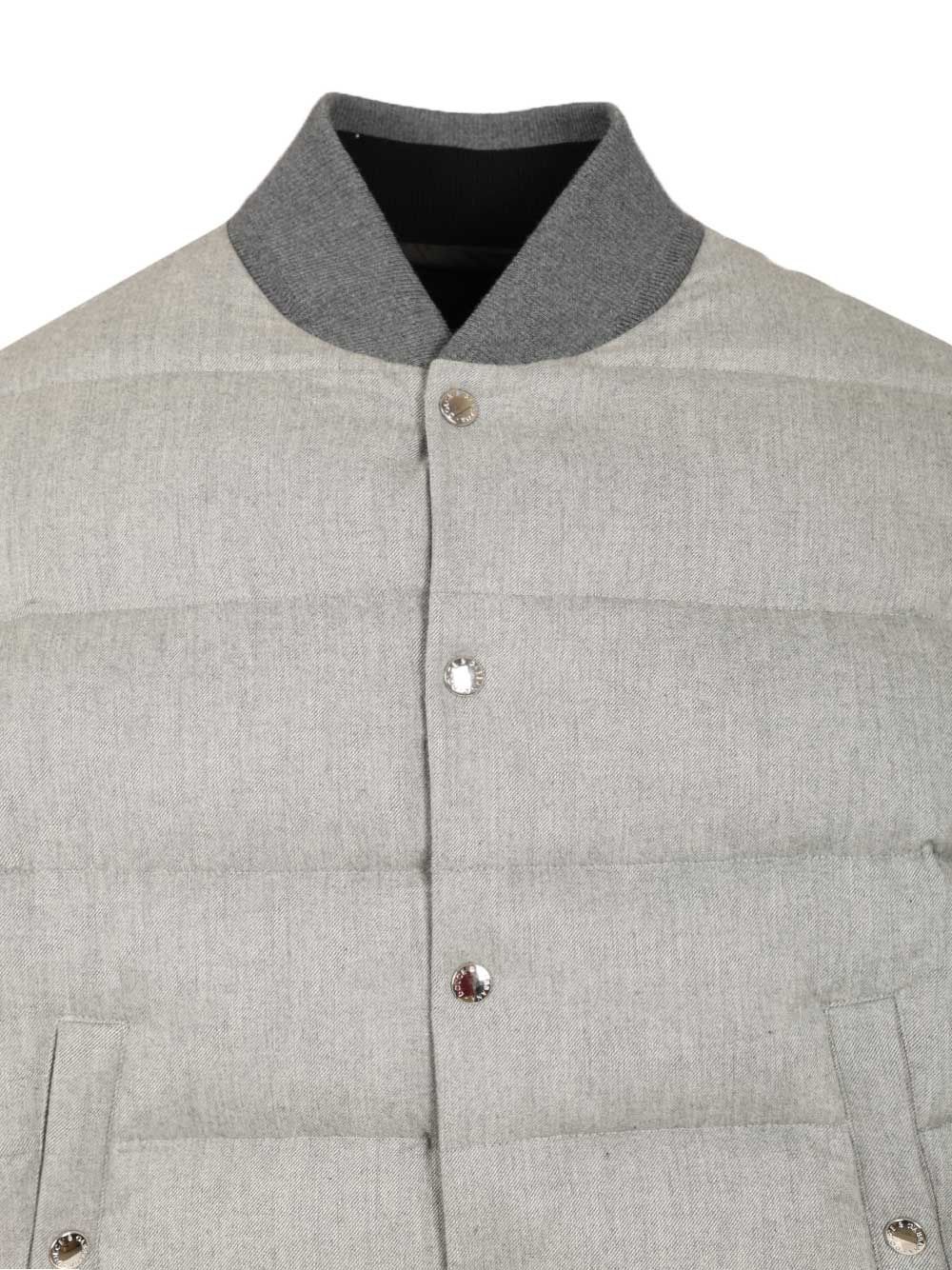 Dolce & Gabbana Reversible Flannel Outerwear Bomber Jackets Grey In Gray