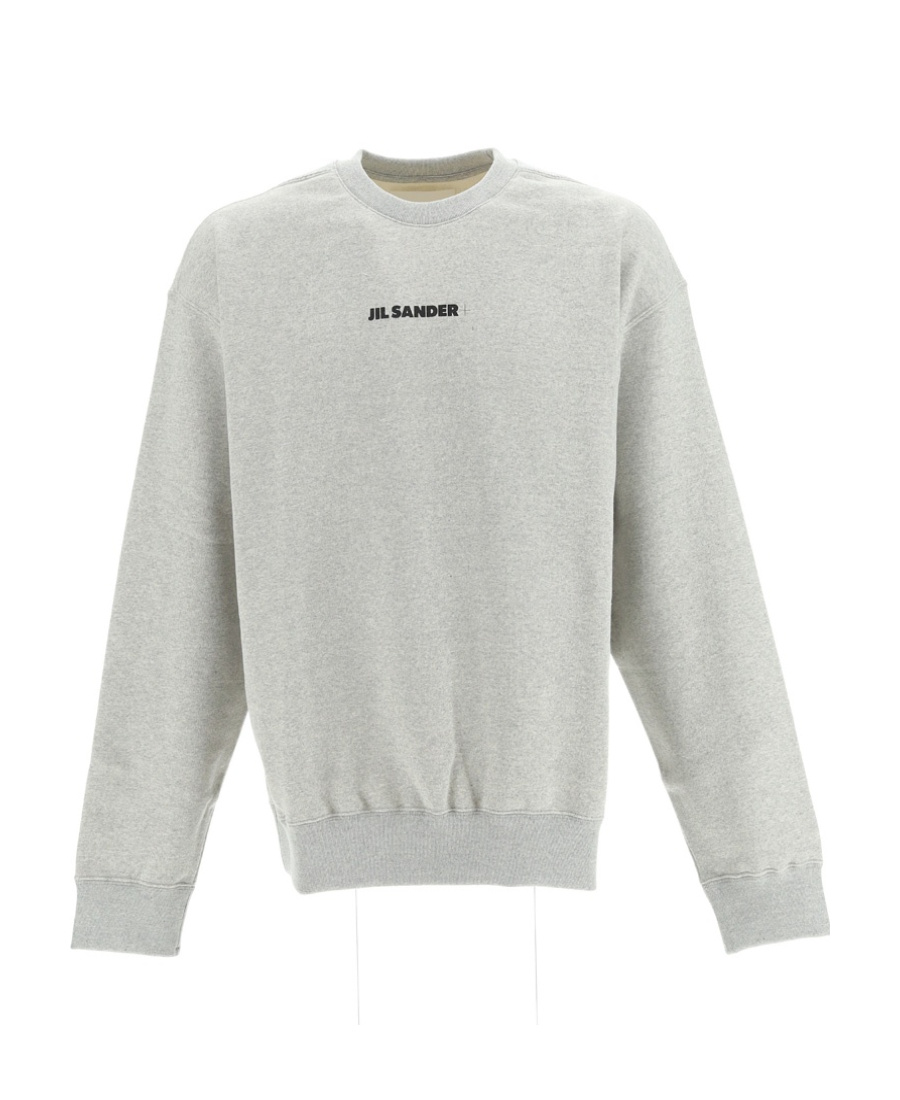 Jil Sander Ribbed Cotton Sweatshirt With Cuffs And Hem In White