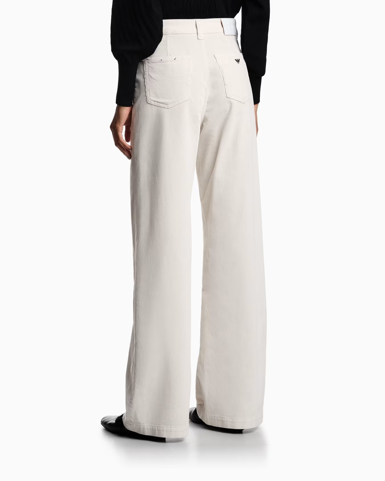 Emporio Armani Mid-rise Wide-leg Denim Jeans With Belt Loops In White