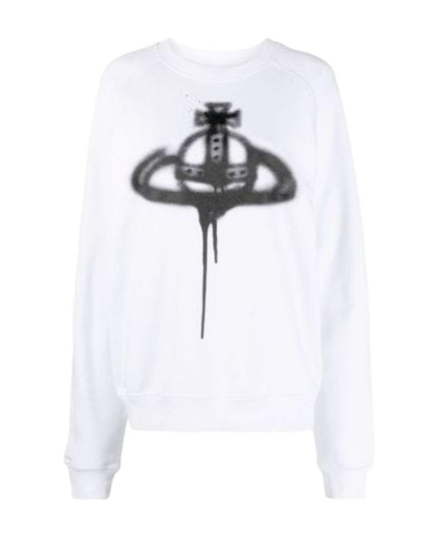 Vivienne Westwood Spray Orb-print Cotton Sweatshirt In White