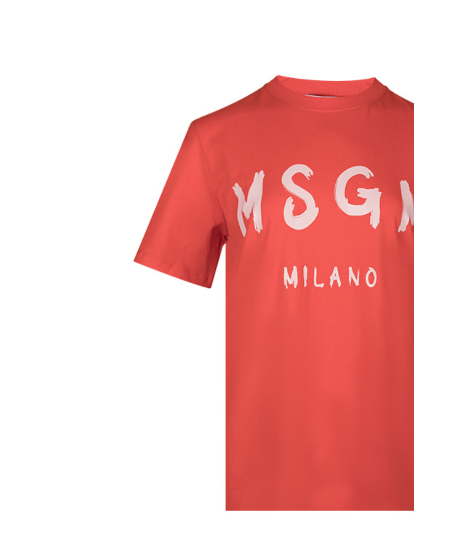 Msgm Logo Printed T-shirt In Red