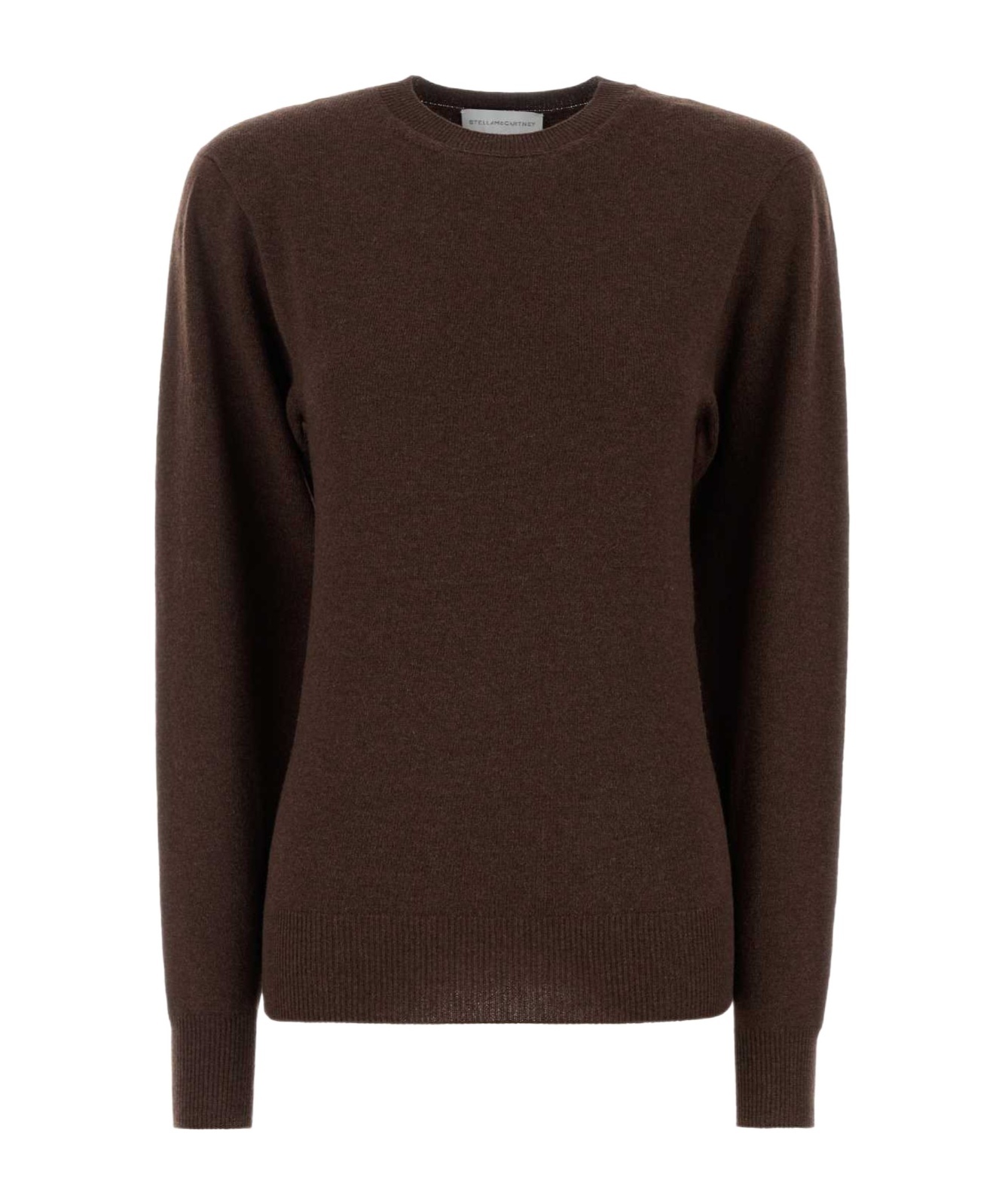Stella Mccartney Crew Neck Cashmere Blend Sweater In Brown