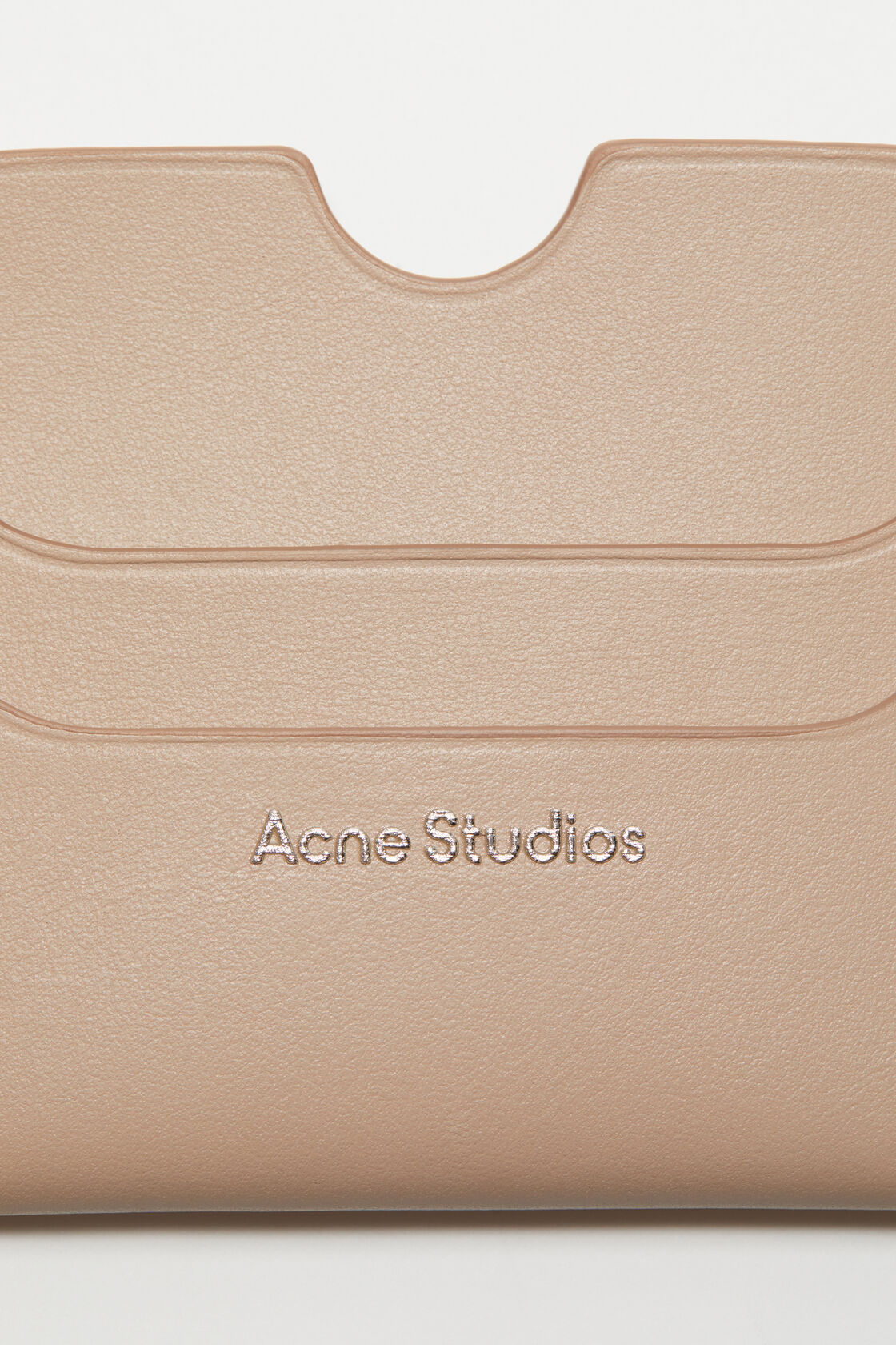 Shop Acne Studios Logo-stamp Leather Cardholder In Nude