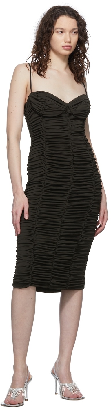 Magda Butrym Sweetheart-neck Ruched Stretch-crepe Midi Dress In Black