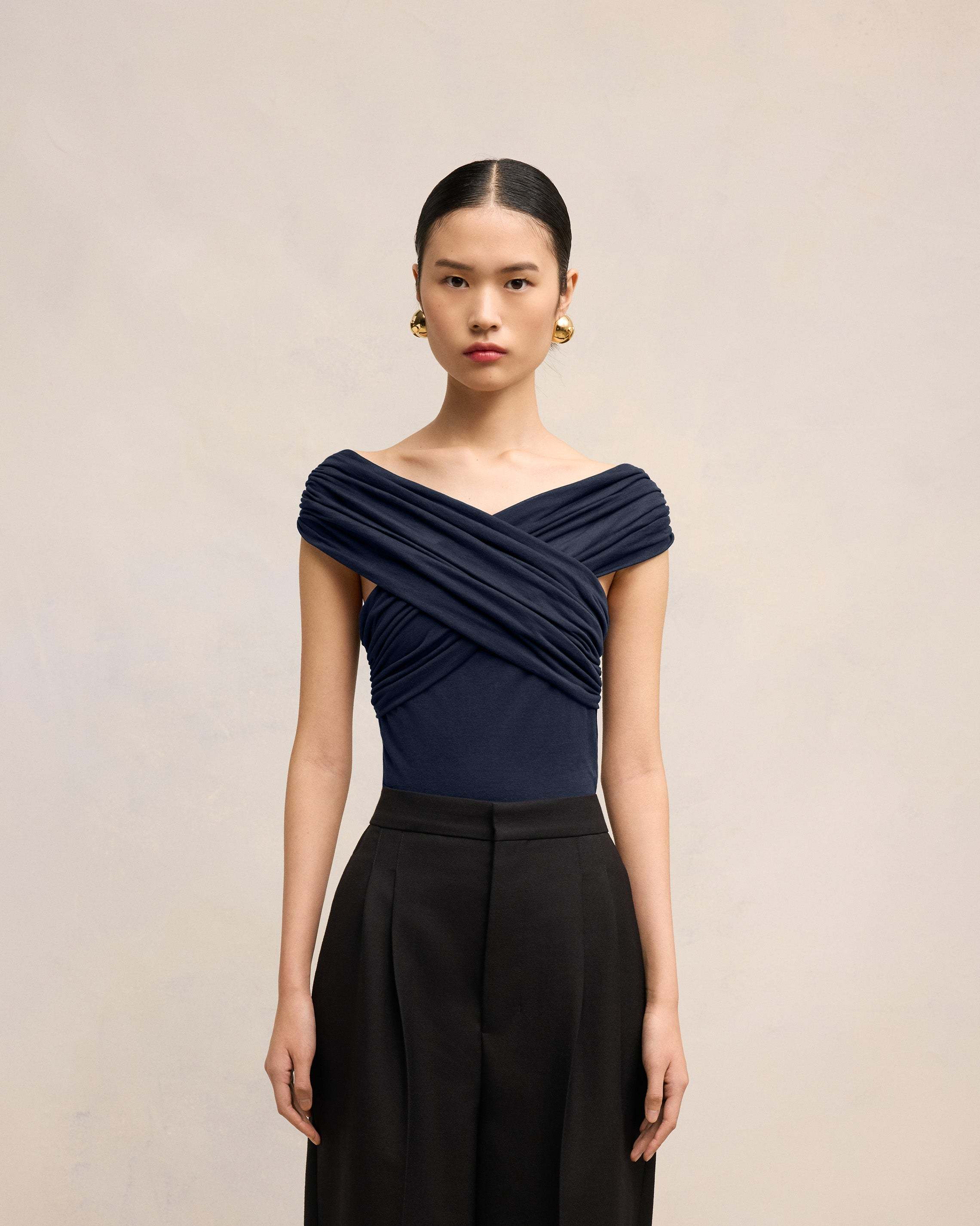Ami Alexandre Mattiussi Draped Top In Black