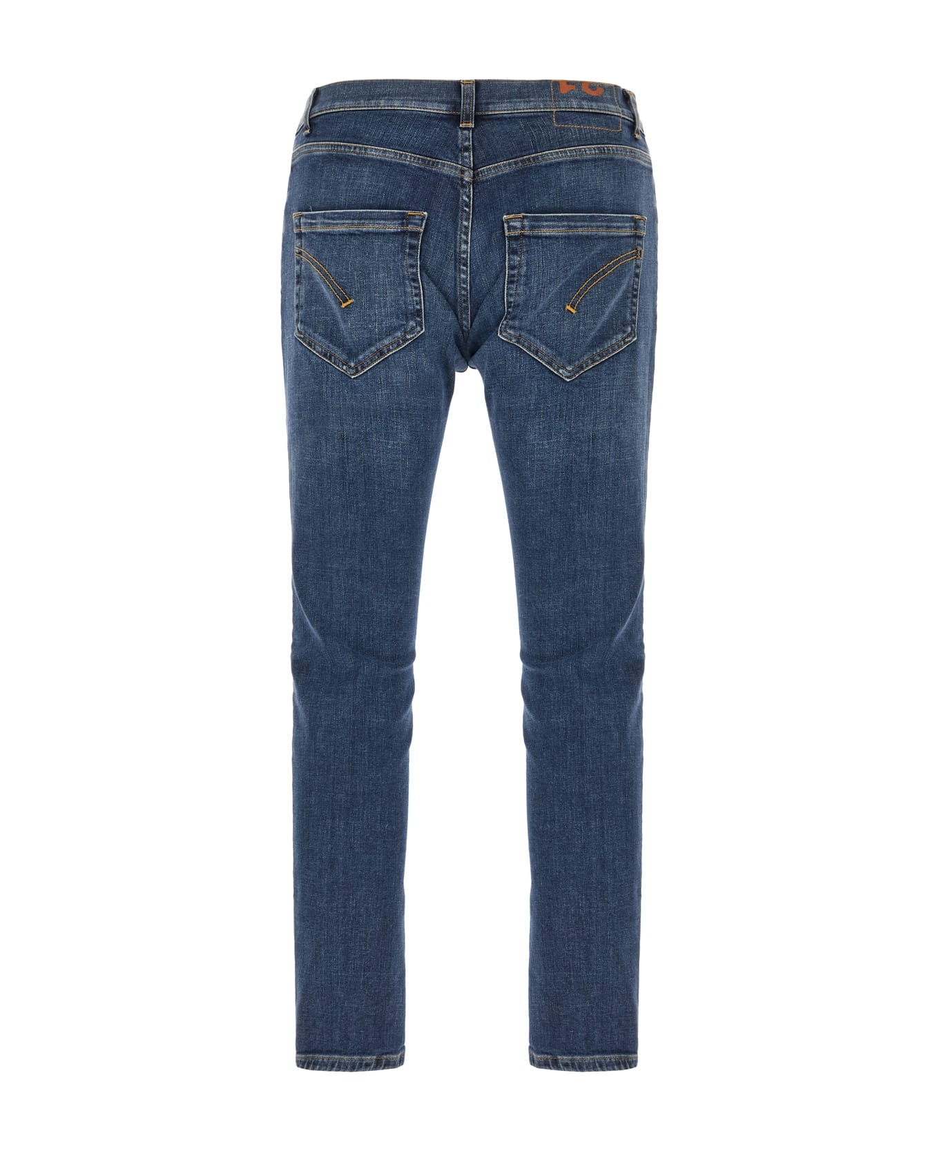 Dondup Trousers With Belt Loops And Contrast Stitching In Blue